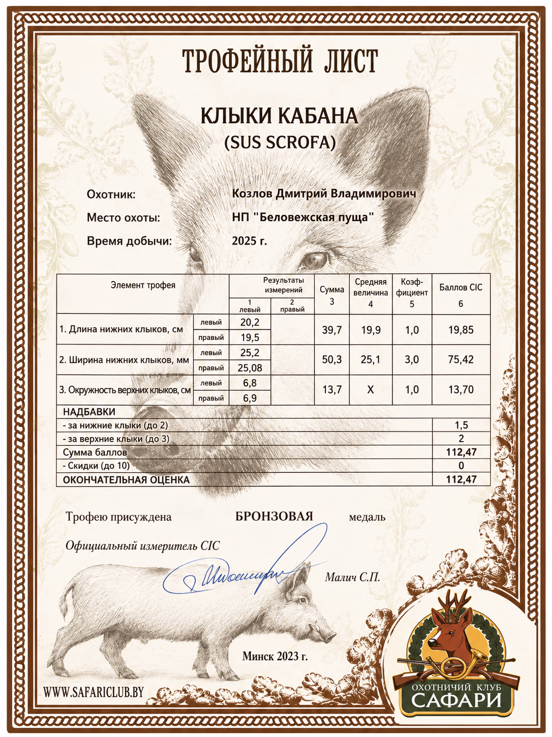 СЕРТИФИКАТ